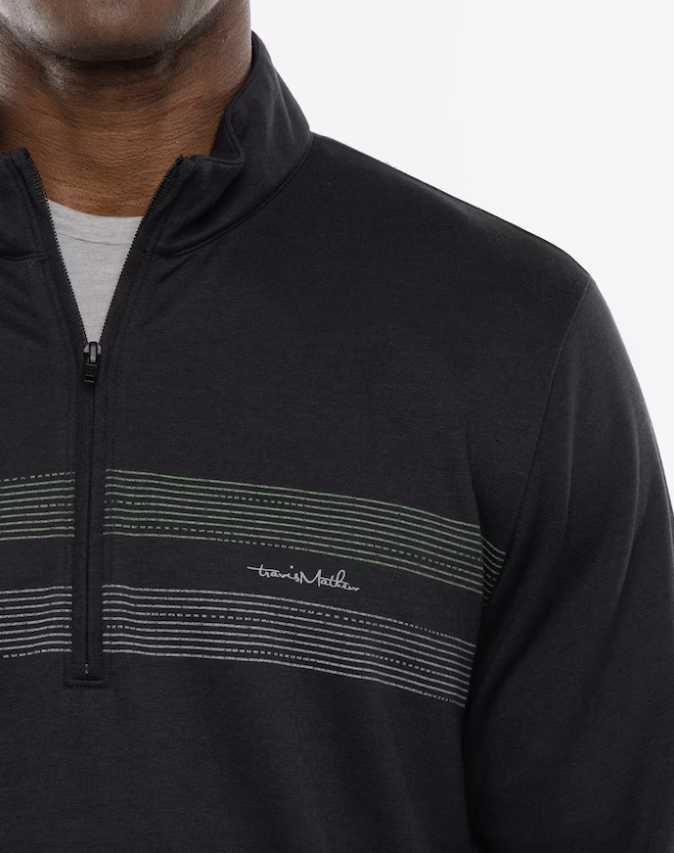 TravisMathew Upgraded Striped Quarter Zip