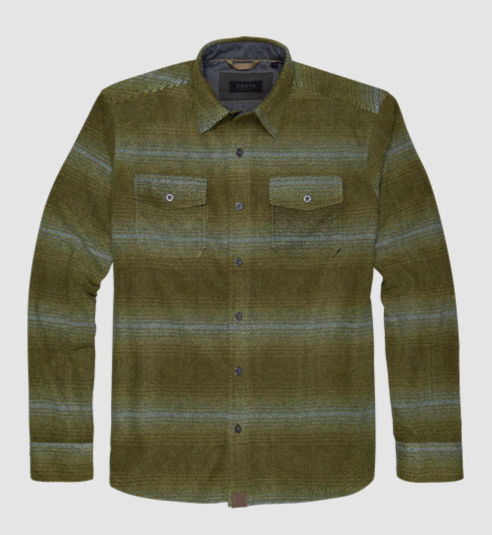 Dakota Grizzly Bowie Knit Fleece Shirt in Moss