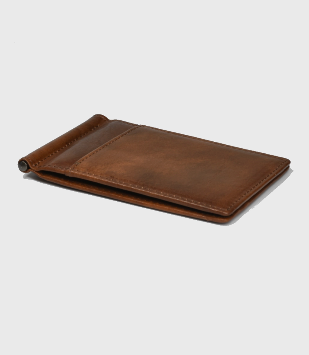 Slim Money Clip Wallet, Dark Brown