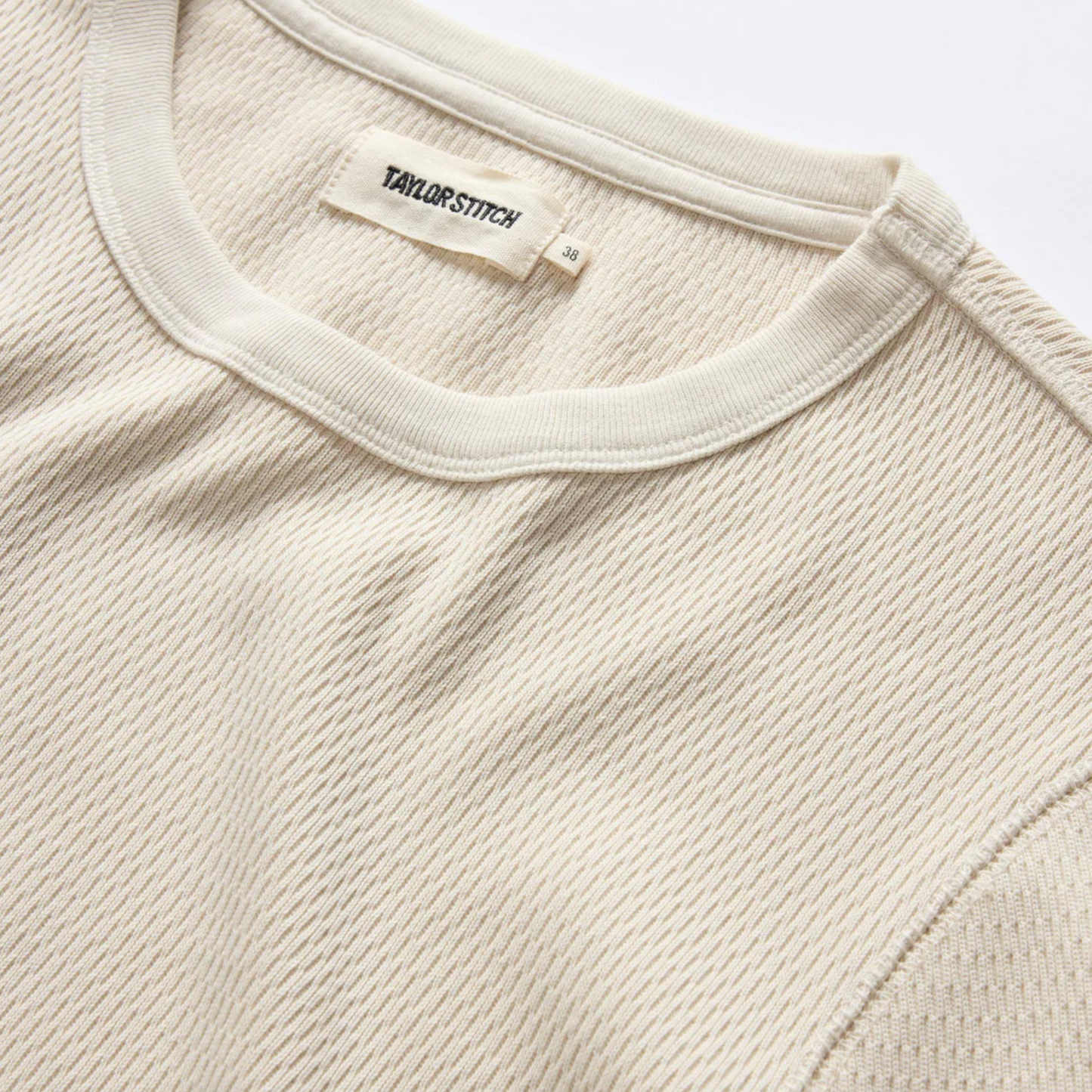 The Organic Cotton Waffle Crew in Vintage White