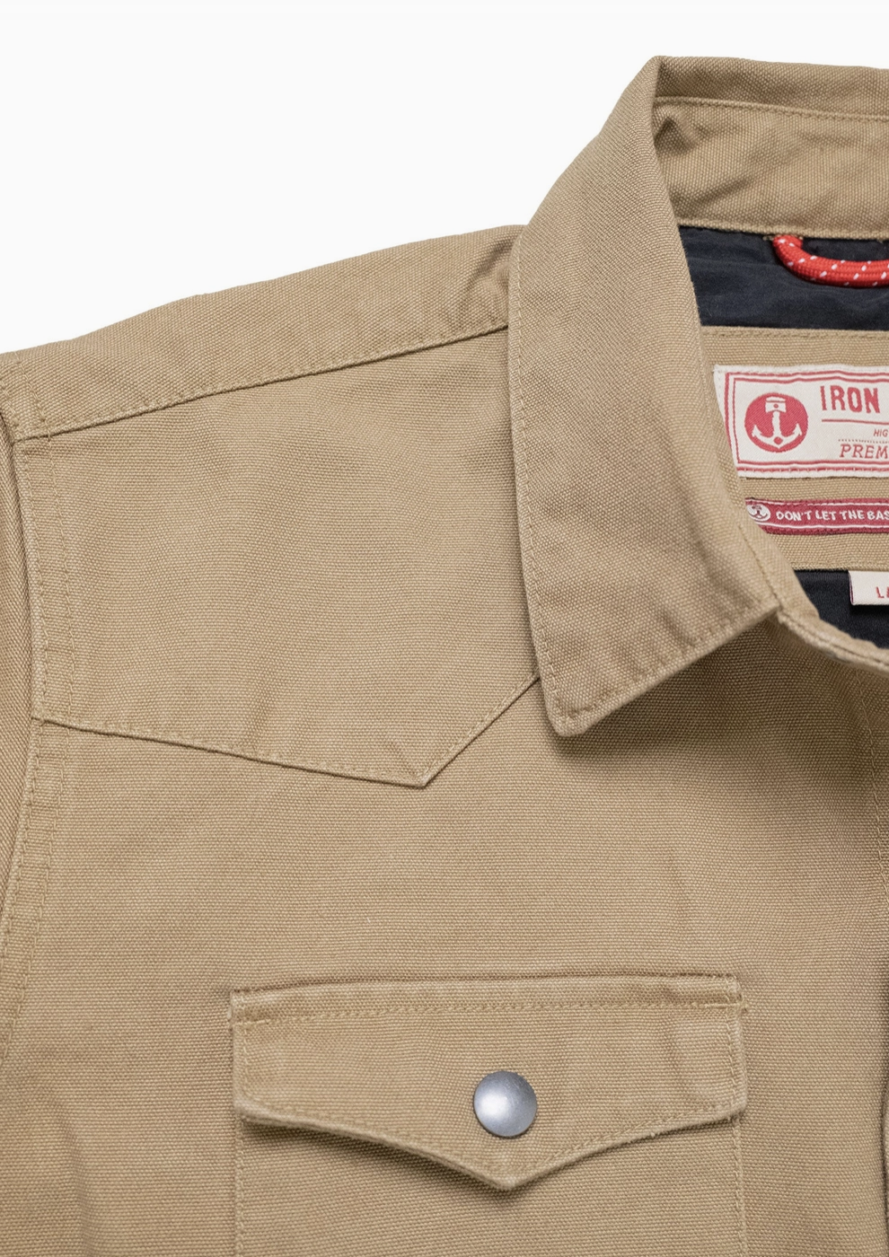 Iron and Resin, Fenceline Duck Canvas Shirt Jacket in Field Tan