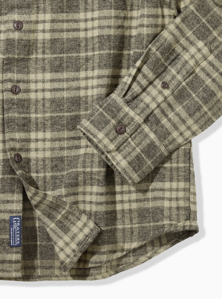 Grayer's, Jaspe Flannel in Agave Grey