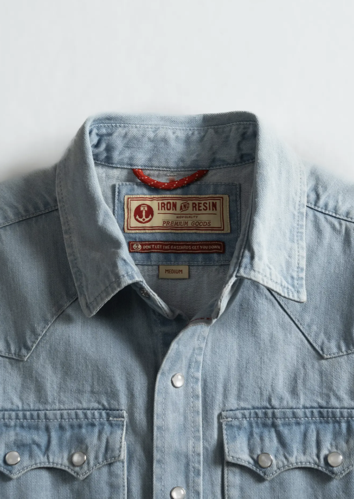 Iron and Resin, Turner Shirt in Bleach Denim
