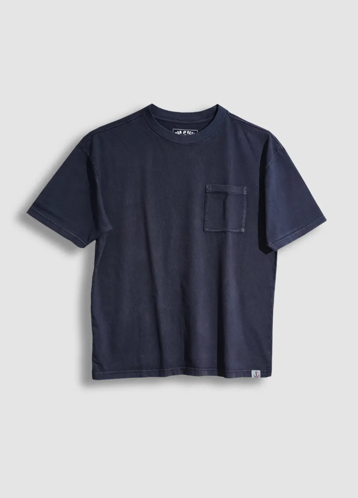 Iron and Resin, Ash Pocket Tee in Navy