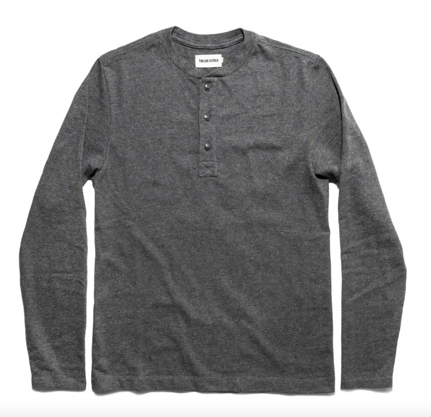The Heavy Bag Henley in Heather Gray