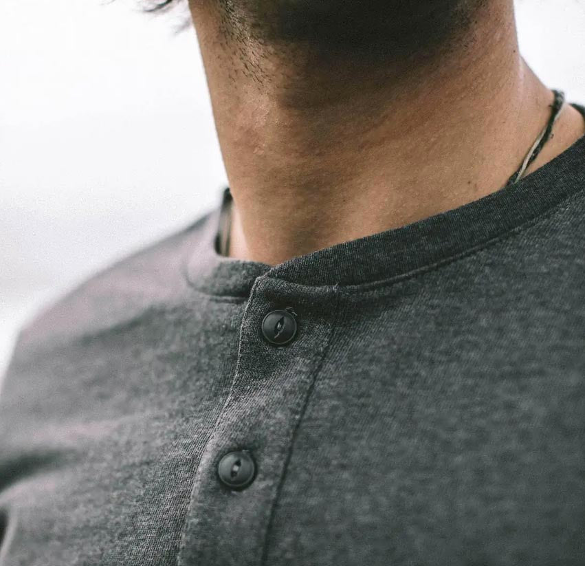 The Heavy Bag Henley in Heather Gray