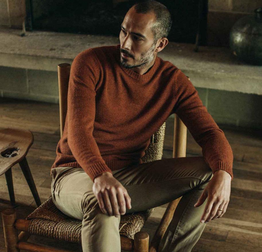 The Lodge Sweater in Rust