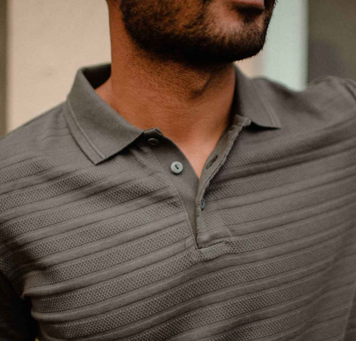 The Polo in Dark Slate Jacquard