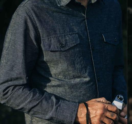 The Point Shirt in Indigo Slub