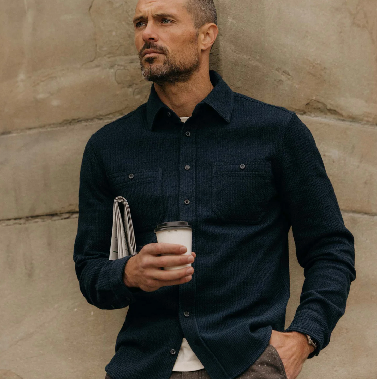 The Utility Shirt in Navy Sashiko