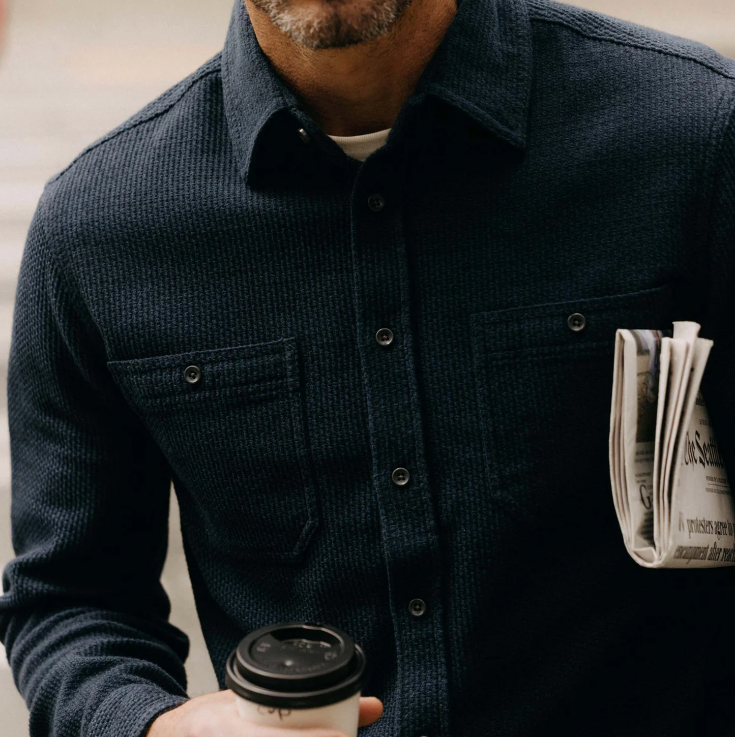 The Utility Shirt in Navy Sashiko