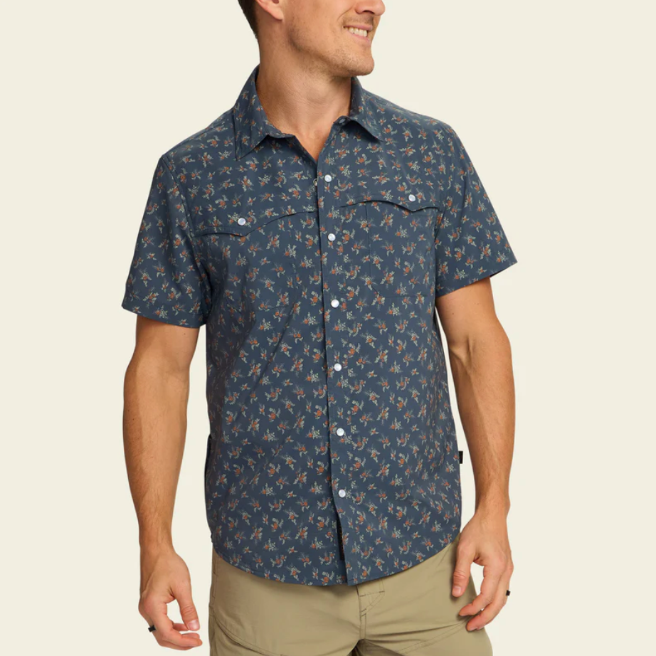 Howler Brothers Open Country Tech Shirt, Dark Slate Rancher Floral