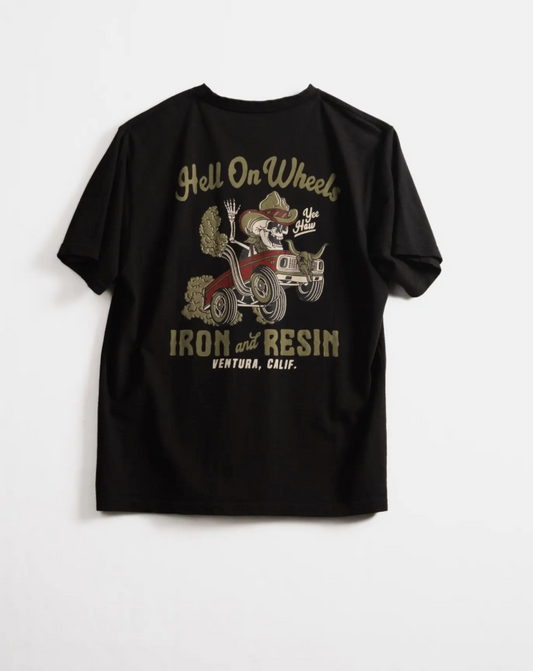 Iron and Resin, Hell on Wheels Tee in Black