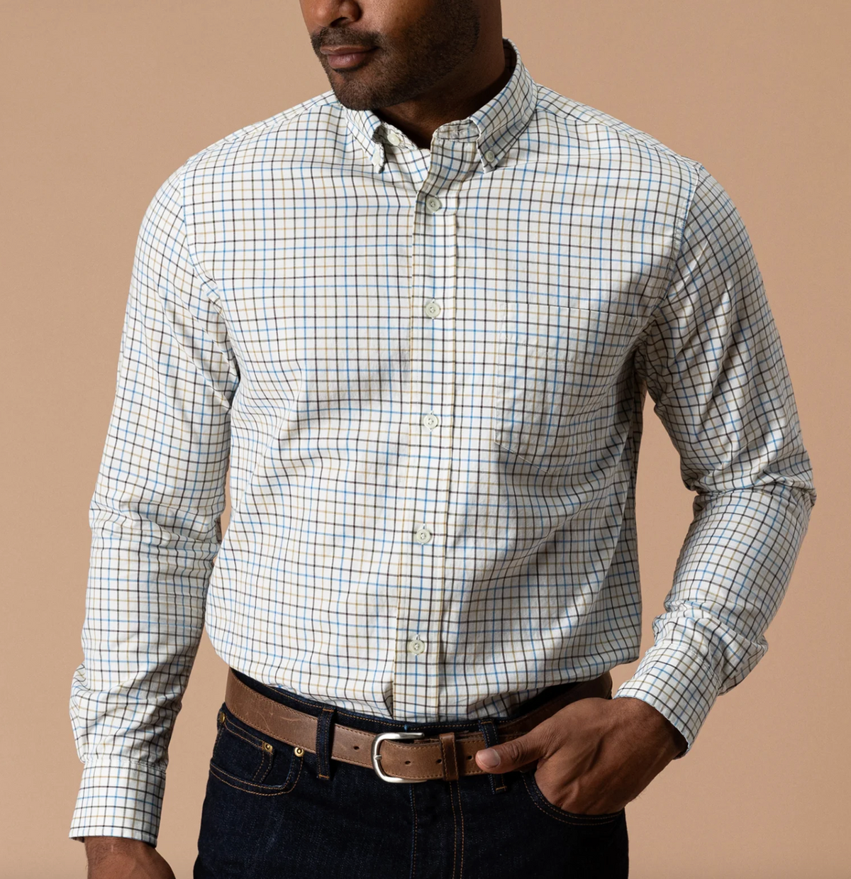 Cotton Twill Sport Shirt, Wheatfield