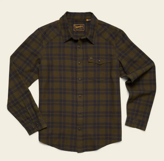 Howler Brothers La Grange Lightweight Flannel - Cohen Plaid : Dark Olive
