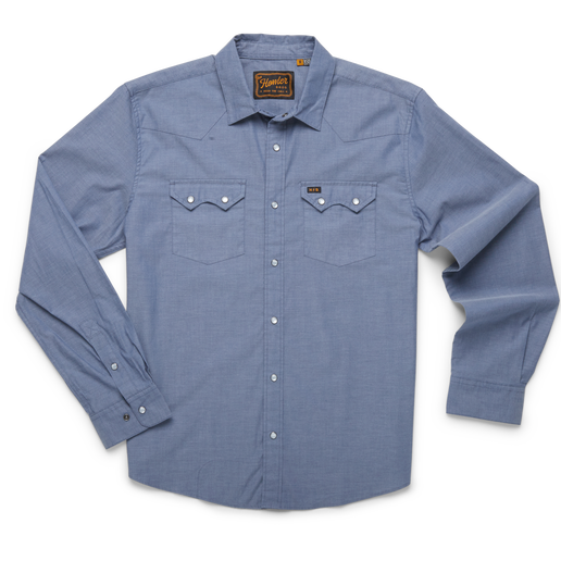 Howler Brothers Crosscut Snapshirt - Blue Chambray