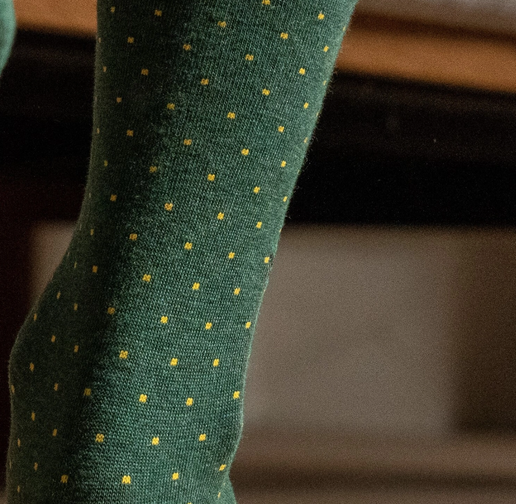 Green Polka Dot Cotton Socks