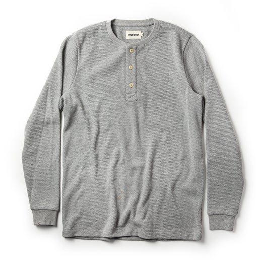 The Heavy Bag Waffle Henley in Ash